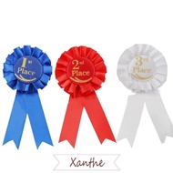 XANTHE Rosette Ribbon, Blue,Red,White Recognition Ribbons Ribbon Award Set, Honorable Ribbon