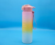 【粉色蓋】1000ml漸變色磨砂運動水瓶 水樽 水壺 彈跳水壺