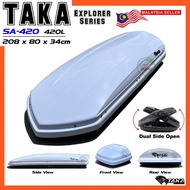 TAKA SA-420 Car Roof Box [Explorer Series] [XL Size] [ White color ] Cargo ULTRA SLIM ROOFBOX