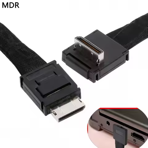 SFF-8611 Cable OcuLink PCIe 4.0 PCI-E Express SFF-8611 4i Male to SFF-8611 4i Male 90 Degree Angled 