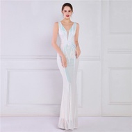 Evening dress womens new banquet Sequin fishtail prom party dress long gown formal birthday dress we