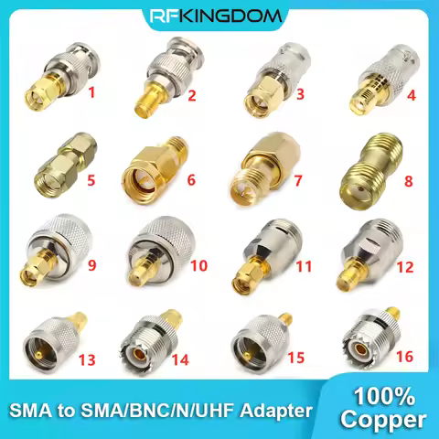 RF Connector SMA to SMA BNC UHF N Male Female Adapter RP SMA to PL259 SO239 Straight Copper Brass Co