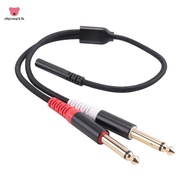 3.5mm to Dual 6.5mm Adapter 3.5mm Audio Aux Cable Double 6.35 1/4 inch Mono to Stereo 1/8 inch 3.5mm
