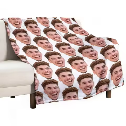 LaMelo Ball Face Throw Blanket Moving For Decorative Sofa Blankets Sofas Of Decoration Blankets