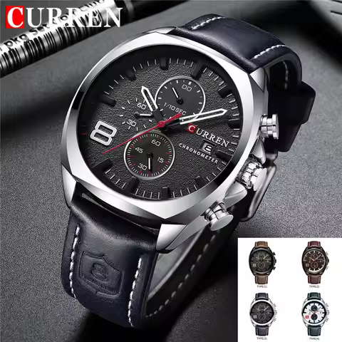 CURREN Original Sport Watch Men Top Brand Luxury Quartz Clock Chronograph Calendar Military Waterpro