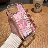 Fireworks pink tender dragon Space Phone Case For iPhone 7 8 Plus XS MAX X XR 14 Pro Max 11 12 13 15 Pro Max SE 2020 Cover Shockproof Clear