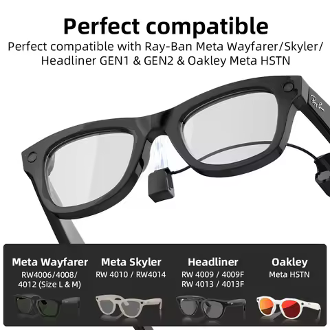 HIBLOKS Ray-Ban Meta Wayfarer Glasses Fast Charging Cable Charger For RW4006/RW4008/RW4012/RW4010/RW