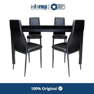 INFORMA MARVEN SET MEJA MAKAN 6 KURSI - HITAM