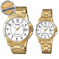 Casio Couple Pair Gold Stainless Steel Strap Watch