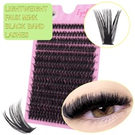 280PCS Cluster Lashes Russian Volume 60D Curl D+, 8-16mm Big Voluminous, Self DIY At Home Individual