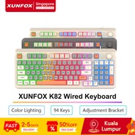 XUNFOX K82 Wired Keyboard With Color Lighting Effect For Work, Study, E-Sport