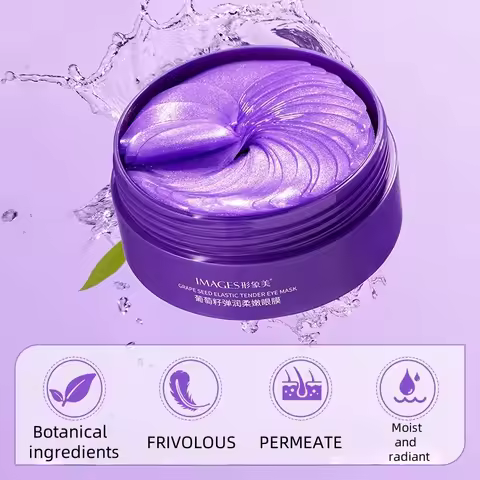 60 Grape Seed Moisturizing and Softening Eye Patches, Hydrating and Nourishing the Skin Around the E
