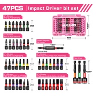 Geinxurn 47PCS Screwdriver Bits Set Magnetic S2 Steel 1”/2 PH/SQ/Torx/HEX/SL Impact Bit Holder and N