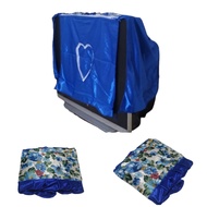 01 TV Cover 21 INCH TO 24 INCH Floral Pattern biru