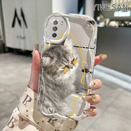 YIWESAN Casing Hp Xiaomi POCO X3 POCO X3 Pro POCO X3 NFC POCO M3 Case Pola kucing yang lucu Jelas Si