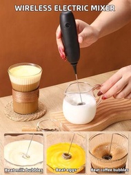 1入組無線電動泡沫機&amp;蛋打器&amp;咖啡攪拌器,適用於家用廚房烘焙工具