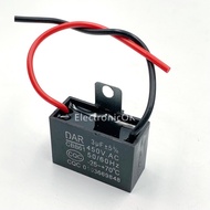 คาปาซิเตอร์ พัดลม ค่า 1.5-10uF 400/450V ตัวสาย มีหูเหล็ก