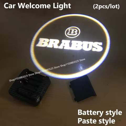 2pcs Led Car Door Welcome Logo Night Lights for BRABUS smart G63 G65 W253 W464 W213 W463 G500 G350 G