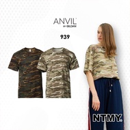 Anvil 939 NTMY.os Midweight Unisex Military Camouflage Tee Army Camo Graphic Printed T-shirt Baju