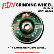 PTN 4" x 6.0mm Grinding wheel For Stainless Steel 100mmx6.0x16mm En12413 Grit WA24S Green Colour