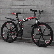 จักรยานภูเขาแบบพับได้จักรยานเสือภูเขาปั่นจักรยานในเมืองจักรยานเสือภูเขาขนาด24/26นิ้วการดูดซับแรงกระแทกคู่หนึ่งล้อจักรยานจักรยานความเร็วตัวแปรใหม่