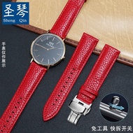 手表带 Original genuine ladies red soft leather watch strap substitute Coach small red watch Epofi da Rossini Guzun men