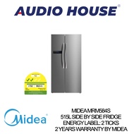 [BULKY] MIDEA MRM584S 515L SIDE BY SIDE FRIDGE ENERGY LABEL: 2 TICKS 2 YEARS WARRANTY BY MIDEA