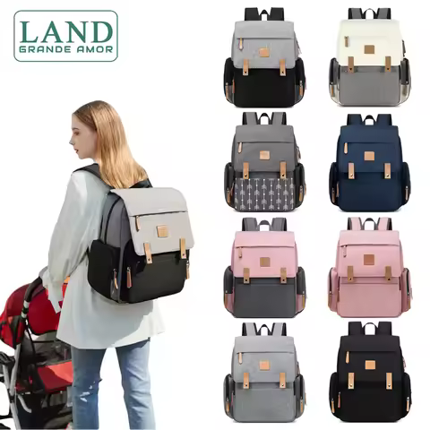 Original LAND Mommy Diaper Bags Mother Large Capacity Travel Nappy Backpacks LAND LUXURY 2.0 Baby Nu