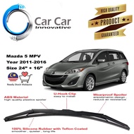Mazda 5 Wiper MPV 2011-2016 Silicone Wiper Blades, Car Windshield ( 1 pair -Size 24"/16" )