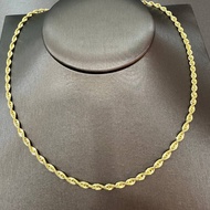22K / 916 Gold Heavier Weight Hollow Rope Necklace