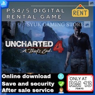 [PS4/5 game]Uncharted 4: A Thief's End/Rental Game/Genuine Activation/Playstation/7 Days