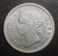 香港 維多利亞女皇 五仙 - 1899 (AU) 老銀幣