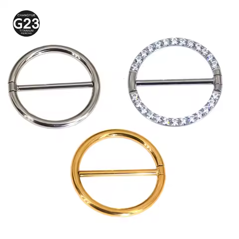 G23 Titanium Barbell Nipple Piercing Jewelry Classic Nipple Ring Titanium Full Round CZ Paved Nipple