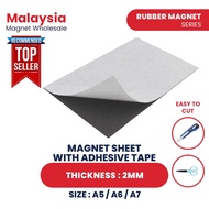 2MM Thickness A5 / A6 / A7 Size Magnet Sheet With Adhesive Tape 1pc