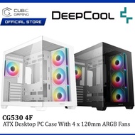 DEEPCOOL CG530 ATX CASING WITH 4*120MM ARGB FANS / CRYSTAL CLEAR VIEW - DESKTOP PC CASE / CASING - B