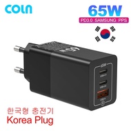 PD65W GaN USB C ที่ชาร์จชนิด C 45W 20W PPS ปลั๊ก KR QC3.0เกาหลีที่ชาร์จเร็วอะแดปเตอร์สำหรับ MacBook Samsung S20 S21 IPhone14 Note20