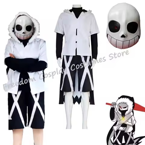 Game Undertale XTALE Cross Sans Cosplay Costume Mask Adult Uniform Suit Set with Halloween Carnival 