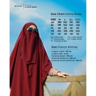 [✅Ready Stock] Setelan Set Gamis Amira Dress Line + French Khimar Fk