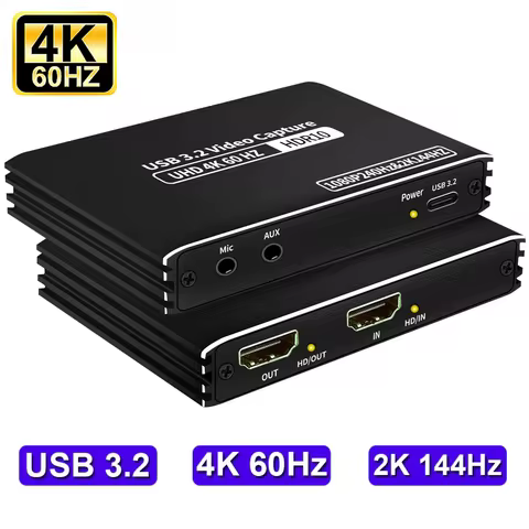 4K 60Hz HDMI Video Capture Card 2K 120FPS Type-C Video Card 1080P 240FPS USB C 3.2 Video Grabber Liv