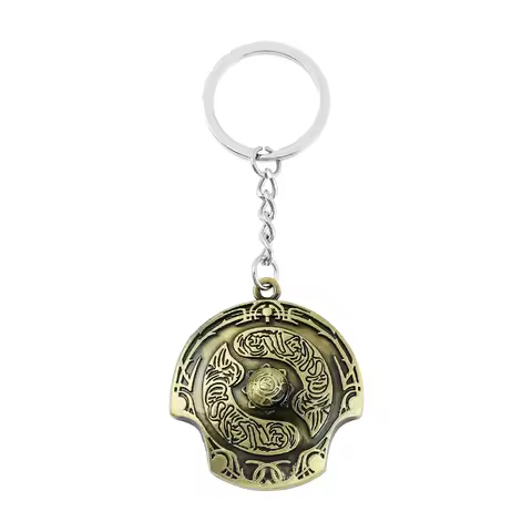 Game Dota 2 Immortal Champion Shield Keychain Metal Talisman Aegis of Champions Pendant Keyrings Acc