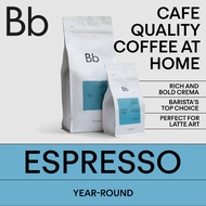 BEAN BROTHERS Espresso Blend Black Suit Medium Dark Roast Arabica Coffee Beans (200g | 1kg | 5x200g)