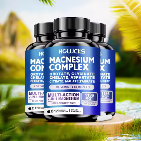 Magnesium Complex 1000mg Supplement, with Vitamins C, E, B1, B2, B6, B12, Chelated Magnesium Glycina