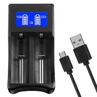 2-Channel USB Battery Charger with Intelligent LCD Display Screen for 18650 etc