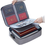 Waterproof 3-Layer Document Storage Bag with Password Lock, A4 Letter Size Document Holder Organizer