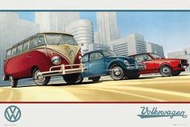 【英國進口汽車海報】VW 露營車 VW CAMPER (Illustration) #PH0534
