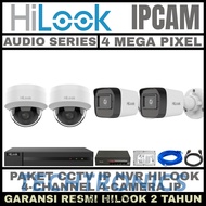 Techtronics | Hilook cctv package 4mp ip camera 4 channel 4 camera audio series