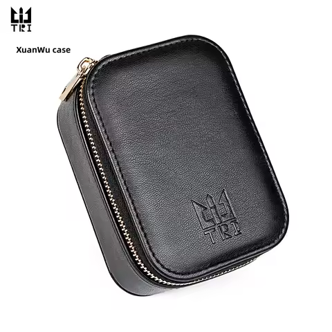 TRI Xuanwu Case PU Large Zippered Earphone Storage Case Includes mesh pocket Headphones case for KBE