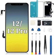 for iPhone 12/12 Pro Screen Replacement with Earpiece Speaker Flex Cable 3D Touch Digitizer LCD Scre