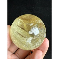 (Real Unit) Citrine Crystal Ball 102g 41.8mm+ Display Décor 黄水晶-球-41.8mm/ 102g (S/n:o-49)