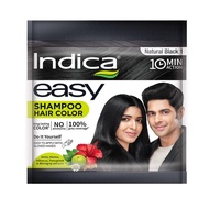 Indica Easy Mini Shampoo Hair Color 25 ml Natural Black  Indica